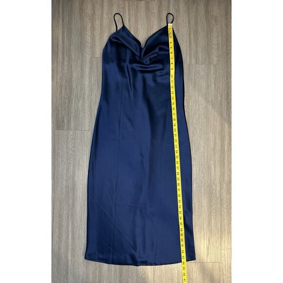 Petal + Pup Blue Satin Cowl Neck Slip Dress Size 8 Y2K Style - Picture 5 of 8